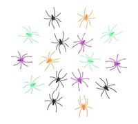 SOIMISS 200pcs Large Plastic Spiders Halloween Decorations Realistic Spooky Spider Props in Black Orange Purple Green for Indoor Outdoor Haunted House Party Pranks and Festive Home