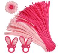 SOIMISS 200pcs Pink Pipe Cleaners for Craft - Soft Chenille Sticks, 30cm Long Crafting Pipe Cleaners, Super Flexible Bouquet Pipecleaners for Projects DIY Decorations