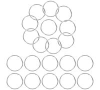 SOIMISS 200pcs Round Iron Key Rings for Crafts Smooth Surface Firmly Closed Silver Double Circle Key Ring Clips for Making and Office Use