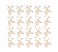 SOIMISS 20pcs Christmas Wooden Pendants Deer Head Shape Fine Carving DIY Painted Wood Hanging Decorations Not Easy to Deform Party Decor for Creating Special and Memorable Moments