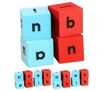 SOIMISS 20pcs Foam Dice Set Small Alphabet Letters, Lightweight Blank EVA Polyhedral Props, Quiet Board Game Accessories for Classroom Teaching Party Kids