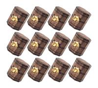 SOIMISS 20Pcs Foldable Paper Pirate Treasure Barrel Candy Boxes with Hexagonal Shape and Wood Grain for Halloween Party Favors and Birthday Decorations