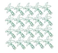 SOIMISS 20pcs Green Tree Shape Paper Clips with Coconut Tree Design, Metal Bookmarks for Office and School Use, Decorative File Clips for Planners and Stationery