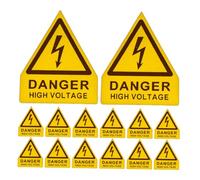 SOIMISS 20pcs High Voltage Warning Signs Self Adhesive Safety Labels with Symbols for Electrical Equipment Strong Adhesion Easy Installation International Compliance