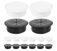 SOIMISS 20pcs Plastic Desk Cable Hole Covers Round Computer Desk Grommets for Wire Cord Management Cable Pass Through Grommet Set for Office and Home Organization