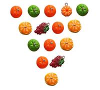 SOIMISS 20pcs Resin Fruit Charms for DIY Jewelry Making Creative Simulated Orange and Grape Pendants with Hanging Lifelike Craft Accessories for Necklace Earrings Bracelets
