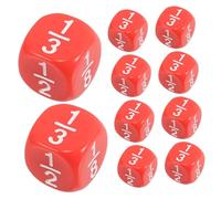 SOIMISS 20pcs Rounded Corner Fraction Dice Multi Sided Acrylic Educational Math for Boys Classroom Teaching Enhancing Fraction Skills and Calculation Practice