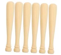 SOIMISS 20pcs Unpainted Mini Wooden Baseball Bats for DIY Crafts Unfinished Craft Supplies for Painting Keychain Pendants Boys and Party Activities