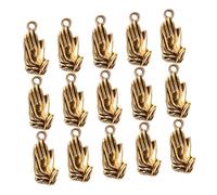SOIMISS 20pcs Vintage Zinc Alloy Prayer Hands Charms for Necklaces Jewelry Making Bulk Embellishments DIY Spiritual Bracelet Accessories with Meaningful Blessing Design