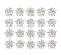 SOIMISS 20pcs White Alloy Winterflake Ornaments for DIY Jewelry Making and Christmas Decorations, Small and Compact Wear-resistant Pendant Charms for Holiday Crafting