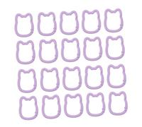 SOIMISS 20pcs Zinc Alloy Cat Keychain Clips Rust Resistant Spring Snap Keyrings for DIY Crafts Bag Charms and Portable Key Holders in Light Purple