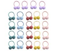 SOIMISS 24pcs Hair Bands Set with Colourful Pompom Balls, Fabric Hair Accessories and Little, Easy to Carry and Good Grip for Daily Use and Birthday Celebration Random Color