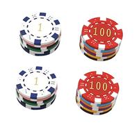 SOIMISS 24Pcs Learning Mahjong Tokens Game Coin Props for Counting Sorting Rewarding Educational with Values for Poker Night Party
