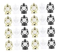 SOIMISS 24pcs Mini Lantern Ornaments Decorative Mini Lamps for Dollhouse Home Decor Christmas Desktop Xmas Photo Prop with Black White Gold Colors