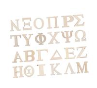 SOIMISS 24pcs Unfinished Wood Greek Alphabet Letters Set for Children Learning and Crafts DIY Decorative Flash Cards for Home Decor and Educational Projects