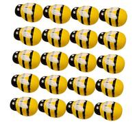 SOIMISS 24pcs Wooden Bee Decor DIY Accessories for Tray and Craft Projects Hand Painted Sturdy Bee Ornaments Farmhouse Style for Party and Home Use