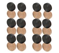 SOIMISS 24pcs Wooden Round Threaded Chess Pieces Solid Wood Board Game Accessories for Backgammon Checkers Replacement Game Pieces Enhanced Grip and Elegant Design