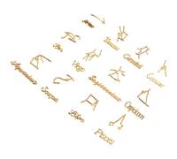 SOIMISS 24pcs Zodiac Alloy Charms with Word Message Epoxy Fillers for DIY Jewelry Crafting Flatback Constellation Pendants for Bracelets Necklaces Scrapbooking and Phone Decoration