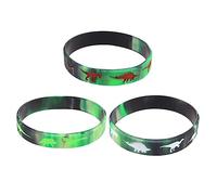 SOIMISS 25pcs Assorted Color Dinosaur Silicone Bracelets Wristbands for Party Favors Birthday Carnival Eye Catching Printed Dinosaur Pattern Accessories for Boys