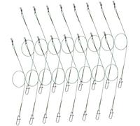 SOIMISS 25Pcs Stainless Steel Fishing Leader Lines with Swivel Clips High Strength Wire Traces for Saltwater and Freshwater Fishing Suitable for Pike Perch Snakehead Anglers