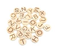 SOIMISS 26pcs Thick Wooden Alphabet Slices Round Wood Discs Thick Educational Craft Pieces for DIY Lovers Safe Material