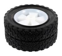 SOIMISS 2pcs 5-inch Solid Rubber Mower Replacement Wheels Silent Tread for Lawn Mowers, Garden Machines, and Outdoor Trolley Casters, Black Textured Pattern, Sturdy Outdoor Use