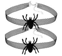 SOIMISS 2pcs Adjustable Cat Mesh Collars with Spider Charms and Bells Cat Collars for Halloween and Christmas Parties Creative Pet Accessories for Daily Wear and Easy Identification