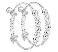 SOIMISS 2pcs Adjustable Infant Bracelets for Girls Made of Copper with Silver Bell Charm, Safe for Baby's Skin, for Fullmonth Celebrations and Special Occasions