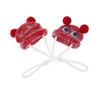 SOIMISS 2pcs Adjustable Knitted Hats for Small Animals Soft Mini Pet Headwear for Hamsters Guinea Pigs Birds Lightweight Handcrafted Cute Costume Set with Cord Lock