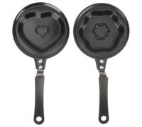 SOIMISS 2Pcs Adorable Heart-Shaped Non-Stick Mini Frying Pans for Breakfast Multifunctional Pancake and Egg Cooking Safe Anti-Scald Design High-Grade Material for Home Use