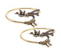 SOIMISS 2pcs Antique Brass Open Bangle Bracelet with Cloud Patterns | Adjustable Cuff, Lightweight and Wear Resistant Finish, Traditional Chinese Style for Women at Festivals and Weddings