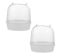 SOIMISS 2pcs Bird Bath Tub Hanging Bird Baths Outdoor outside Bird Bathing Basin Pet Bird Bathtub Hanging Bird Bath for Cage Parrot Shower Bathtub Birdbath Bird Bathing Tubs White Plastic