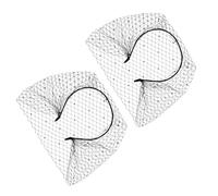 SOIMISS 2pcs Black Fabric Headband Veils with Sparkling Rhinestone, Comfortable Wearing and Versatile Styling, Elegant Vintage Bridal Hair Accessories for Retro Weddings and Birthday