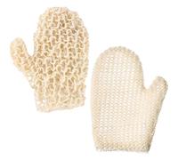 SOIMISS 2pcs Body Scrubbing Mitts for Gentle Exfoliation Made of Whole Sisal Hemp, Not Scratch the Skin and Fully Absorb Body Wash, Beige Exfoliating Gloves for Bathing and Skin Cleaning