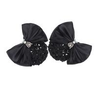 SOIMISS 2Pcs Bow Hair Net Clip for Women Classic Bun Covers with Breathable Design for Nurses Stewardesses and Office Workers Elegant Hair Accessories