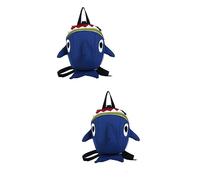 SOIMISS 2pcs Boys and Girls's Backpack Leash Boy Girl's Cartoon Shark Backpack Compact Canvas Bag Blue