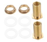 SOIMISS 2pcs Brass Bulkhead Fittings Female Male Threaded Hose Adapters for Water Tanks Rain Barrels Garden Hose Connector Easy Install