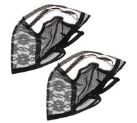 SOIMISS 2pcs Breathable Net Wig Caps Polyester Reusable Wig Mesh Caps Black Hold Hair in Place for Films and Stage Plays