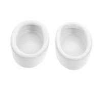 SOIMISS 2PCS Ceramic Reptile Water Basin Oval Tortoise Food Bowl for Lizard Feeding Escape-proof Reptile Supplies for Bearded Dragons Geckos and Tortoises