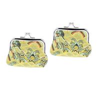 SOIMISS 2pcs Chinese Style Coin Purse Satin Change Pouch Kiss Lock Clasp for Daily Use Travel and Shopping Durable and Protective Storage for Coins and Essentials