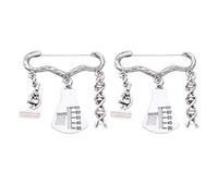 SOIMISS 2pcs Creative Microscope Brooch Pins in Silver Alloy with Simple Style and Fine Craft, Easy Match for Casual Style Clothes, Graduation Gifts and Costume Props Decoration
