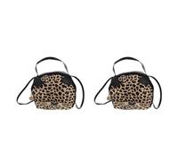 SOIMISS 2pcs Cute Leopard Print Cat Crossbody Bag for Women Compact Pu Leather Sling Handbag with Adjustable Strap Perfect for Everyday Use and Gifts