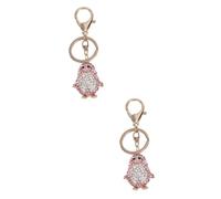 SOIMISS 2pcs Cute Penguin Keychain Pendant Alloy Car Key Diamond Encrusted Design for Bags Backpacks Accessories Lovely Cartoon Decoration for Car Keys and Handbags