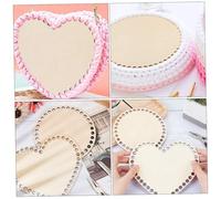 SOIMISS 2pcs DIY Crochet Basket Bases with Wooden Round Heart Shapes Sturdy Knitting Bottoms for Woven Bags Crafting Accessories for Handmade Crochet Projects