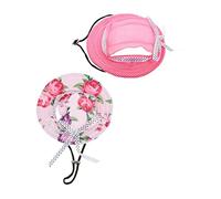 SOIMISS 2Pcs Dog Visor Hat Wide Brim Sun Protection Cap for Summer Outdoor Activities Stylish Pet Hat with Ear for Dogs and Cats for Creating Beautiful Summer Memories