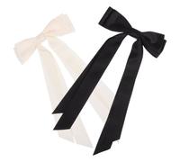 SOIMISS 2pcs Double Layer Bow Hair Clip Ribbon Bow Hairpin Cloth Iron Secure Hold for Hair Styling Cute Fashionable