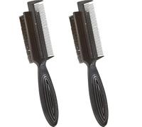 SOIMISS 2pcs Double-sided Hair Comb Nylon Bristle Comb Smoothing Brush for Slick Back Hair Parting Adding Volume Black Abs Material for Beauty Salon and Barbershop Use
