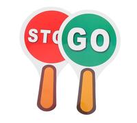 SOIMISS 2pcs Double-sided Handheld Traffic Safety Paddle for Portable Stop and Plastic Road Control Tool for Classroom Teaching and Traffic Education