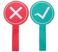 SOIMISS 2pcs Double-sided Handheld Whiteboard Paddles 15x30cm Yes No Voting Boards Green Check and Red Cross Classroom Response Tools for Student Feedback and Interactive Learning