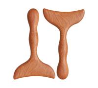 SOIMISS 2pcs Dragon and Phoenix Sandalwood Scraping Board Massage Scraper Scraping Massage Tool Wooden Face Massager Facial Scraper Tool Light Brown